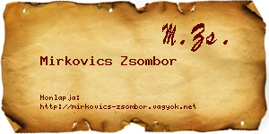 Mirkovics Zsombor névjegykártya
